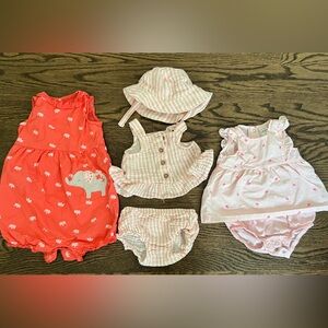 Carter's Pink Striped Baby Girl Dress Set